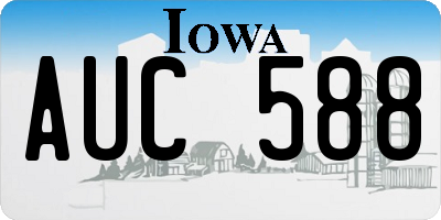 IA license plate AUC588