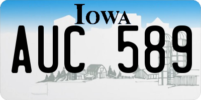 IA license plate AUC589