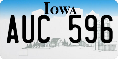 IA license plate AUC596