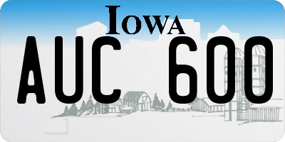 IA license plate AUC600