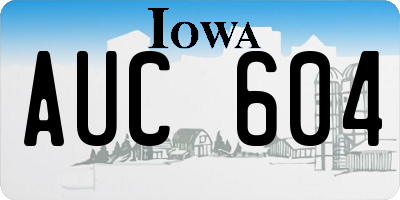 IA license plate AUC604