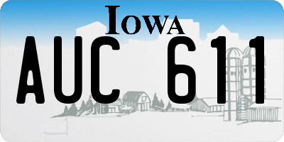 IA license plate AUC611