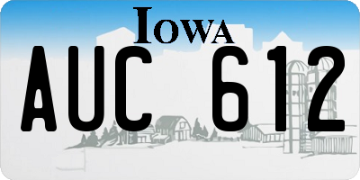 IA license plate AUC612