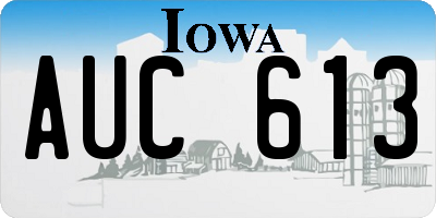 IA license plate AUC613