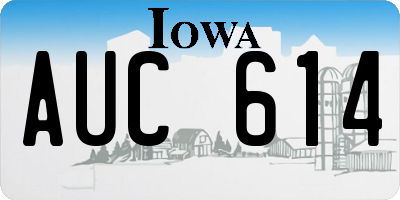 IA license plate AUC614