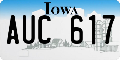IA license plate AUC617