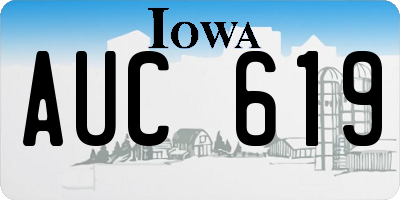 IA license plate AUC619