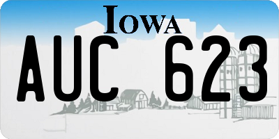 IA license plate AUC623