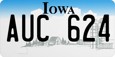 IA license plate AUC624
