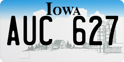 IA license plate AUC627