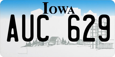 IA license plate AUC629