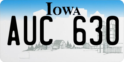 IA license plate AUC630