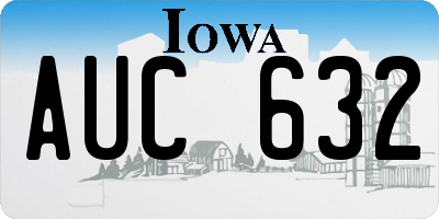 IA license plate AUC632
