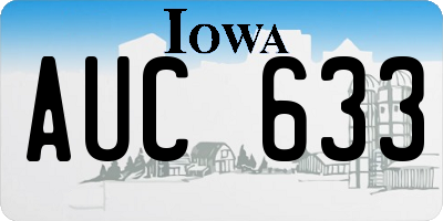 IA license plate AUC633