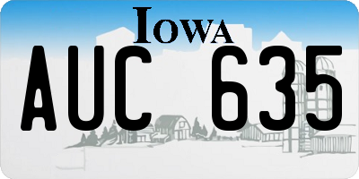 IA license plate AUC635