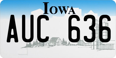 IA license plate AUC636