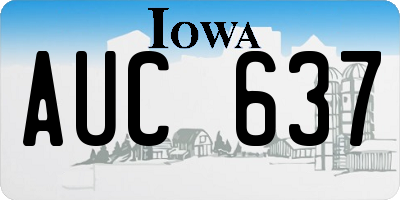 IA license plate AUC637