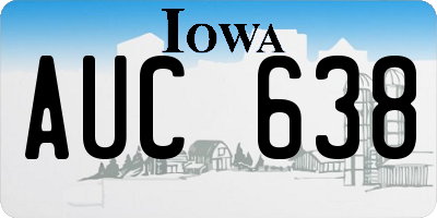 IA license plate AUC638