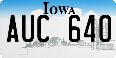 IA license plate AUC640