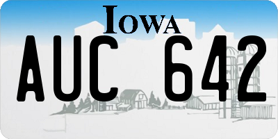 IA license plate AUC642