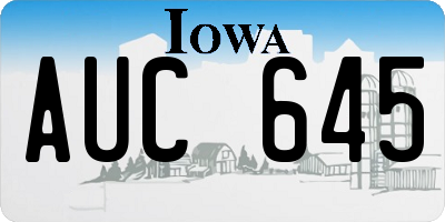 IA license plate AUC645