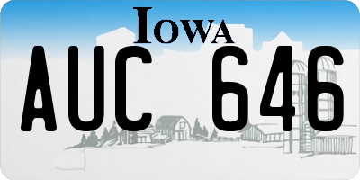 IA license plate AUC646