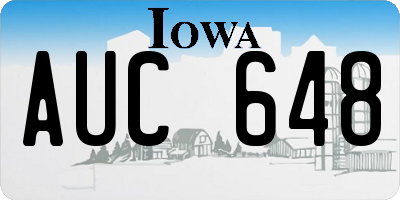 IA license plate AUC648