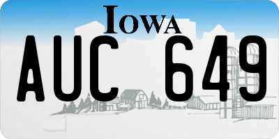 IA license plate AUC649