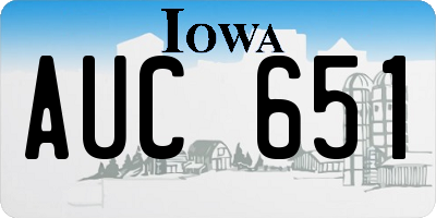 IA license plate AUC651