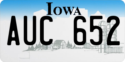 IA license plate AUC652