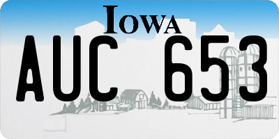 IA license plate AUC653