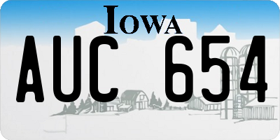IA license plate AUC654