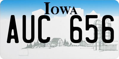 IA license plate AUC656