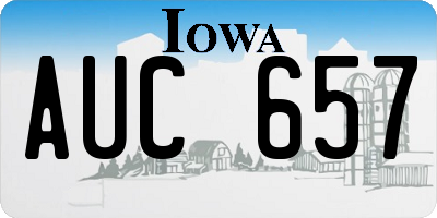 IA license plate AUC657