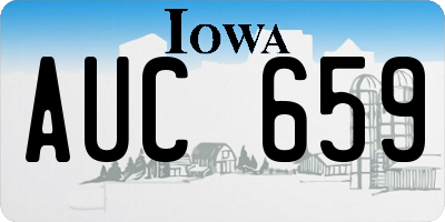 IA license plate AUC659