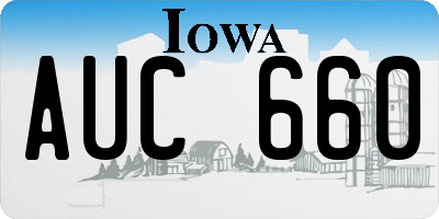 IA license plate AUC660