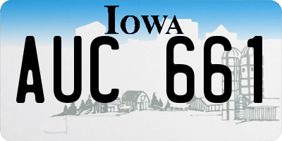 IA license plate AUC661