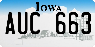 IA license plate AUC663