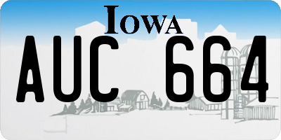 IA license plate AUC664