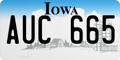 IA license plate AUC665