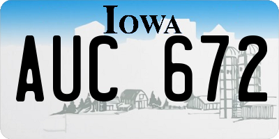 IA license plate AUC672