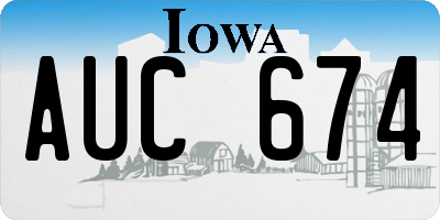 IA license plate AUC674