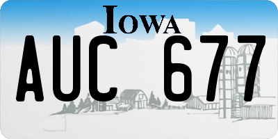 IA license plate AUC677