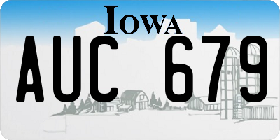 IA license plate AUC679