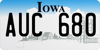 IA license plate AUC680