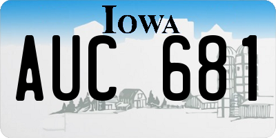 IA license plate AUC681