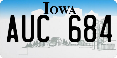 IA license plate AUC684