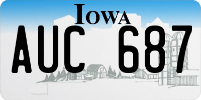 IA license plate AUC687