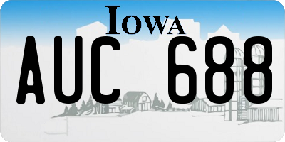 IA license plate AUC688