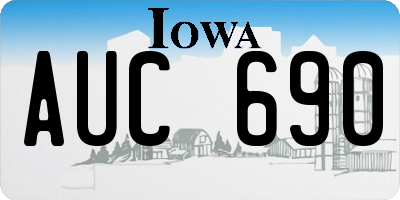 IA license plate AUC690